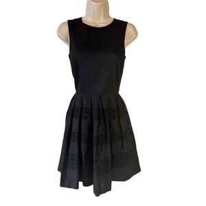 Ann Taylor size 2 black fit and flare eyelet lace dress